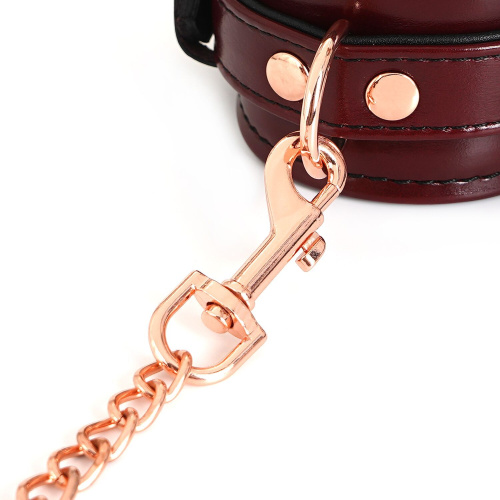 Кожаные наручники Liebe Seele Wine Red Wrist Cuffs