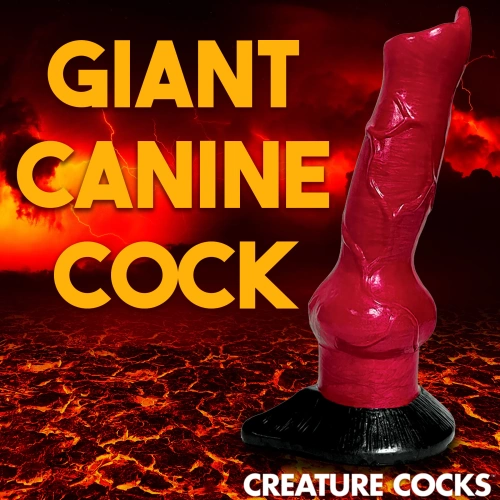Creature Cocks Hell-Hound Canine Silicone Dildo - фантазийный фаллоимитатор Адская Гончая, 19х6.6 см (чёрный с красным)