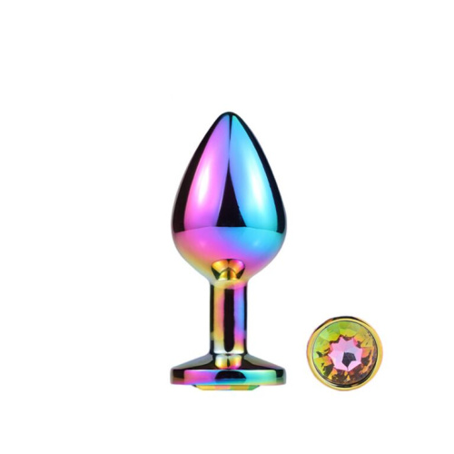 MAI Attraction Toys №73 Rainbow - Металлическая анальная пробка, 8.2х3.5 см