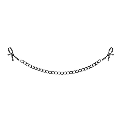Bedroom Fantasies Nipple Clamps with Chain - Затискачі для сосків з ланцюжком, (чорний) - купити в Києві, Україні