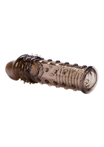 CalExotics Adonis Extension Smoke - рельефная удлиняющая насадка на пенис, 5 см (серый)