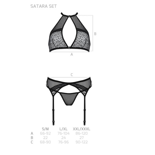 Комплект белья Passion SATARA SET, XXL/XXXL