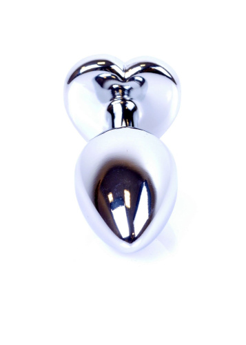 B-Series Jewellery Silver  Heart PLUG Red - Анальна пробка с кристаллом, 7х2.7 см (красный)