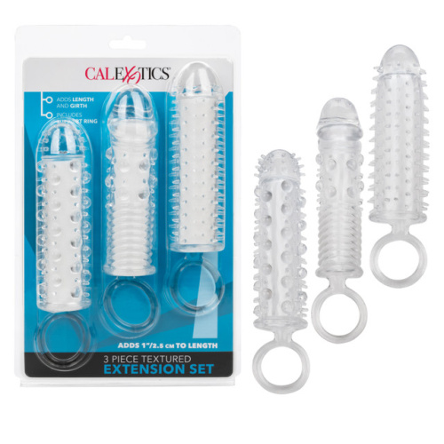 California Exotic Novelties - Textured Extension Set - Набор насадок на член, +2.5 см (3 шт)