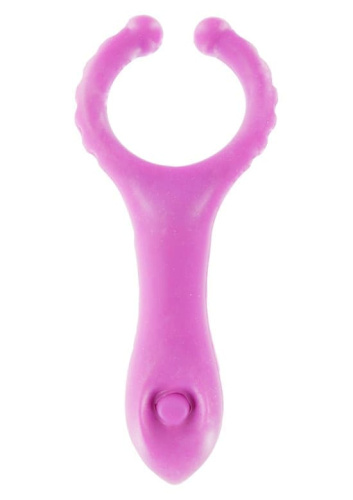 Toy Joy Vibrating Clit-stim C-ring - виброкольцо на пенис, 10х3,5 см (розовый)