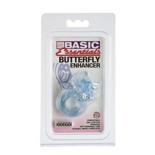 CalExotics Butterfly Enhancer - виброкольцо с бабочкой, 6х2 см (голубой)