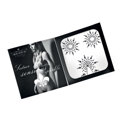 Petits Joujoux Gloria set of 3 Black - пэстис из кристаллов, украшение на грудь и вульву, (чёрный)