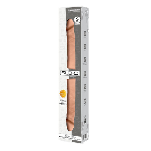 SIlexD Model 1 Double Dong S двухсторонний силиконовый фаллоимитатор двойной плотности, 38.5х3.9 см