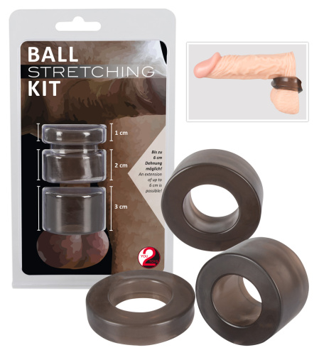 Ball Stretching Kit - Набор эрекционных колец, 3 шт (черный)