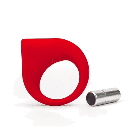 Topco Sales Hard-on Vibrating Silicone Cock Ring - виброкольцо, 5х2.3 см (красный)