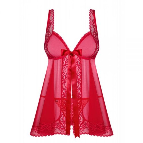 Obsessive Rougebelle babydoll - соблазнительный бэби долл, S/M (красный)