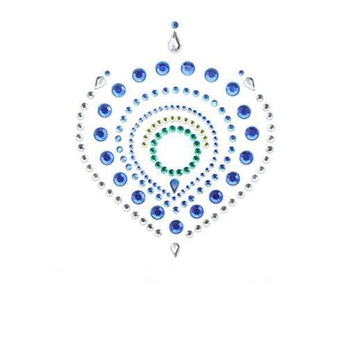 Bijoux Indiscrets Flamboyant - украшения для груди и бикини со стразами, (голубой)