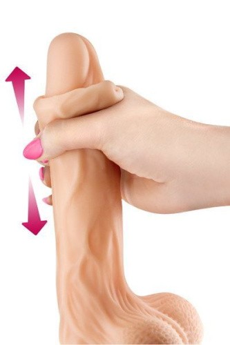Real Body Real Brad - фаллоимитатор с подвижной крайней плотью, 15,5х4,5 см.