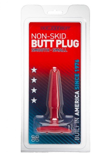 Doc Johnson Butt Plug Non-Skid Slim Small - Анальная пробка, 7х1,7 см (красный)