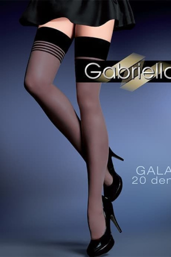 Чулки Gabriella Gala 20 den с самоудеживающимся манжетом 9 см (Черный, 1/2)