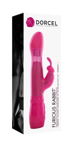 Dorcel Furious Rabbit - вибратор кролик с вращением и толчковыми движениями, 11х3.6 см