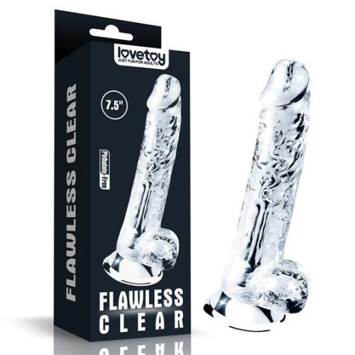 7.5'' Flawless Clear Dildo Clear - Фалоімітатор, 19 см (прозорий) - купити в Києві, Україні