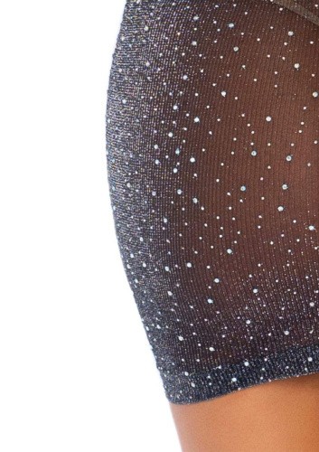 Leg Avenue-Shimmer Sheer rhinestone tube dress Black/Silver - Блискуча чорна сукня, OS - купити в Києві, Україні