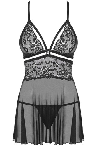 Obsessive 838-BAB-1 babydoll - соблазнительный бэби долл, XXL (чёрный)