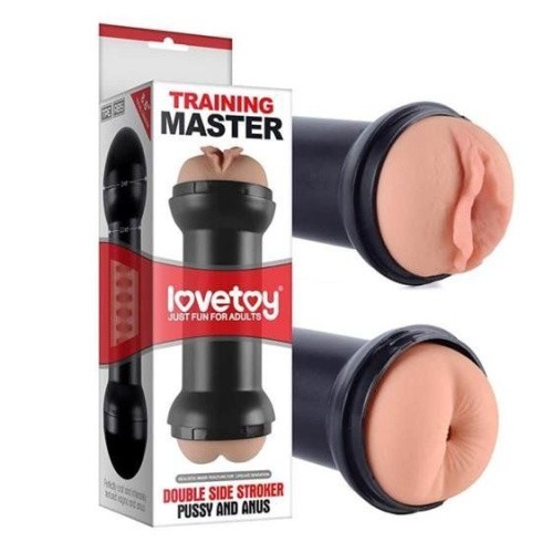 LoveToy Traning Master Double Side Stroker Pussy and Anus Flesh - Мастурбатор, 22 см (телесный)