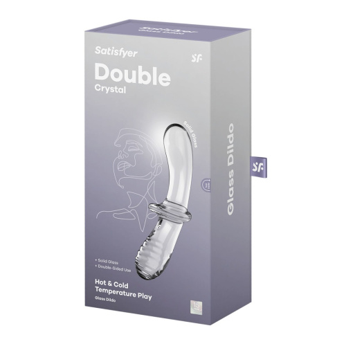 Двухсторонний фаллоимитатор Satisfyer Double Crystal, 19,5 см
