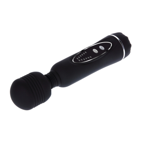 Baile Power Wand Black - Вибратор-микрофон с двумя насадками, 20х4.5 см (чёрный)
