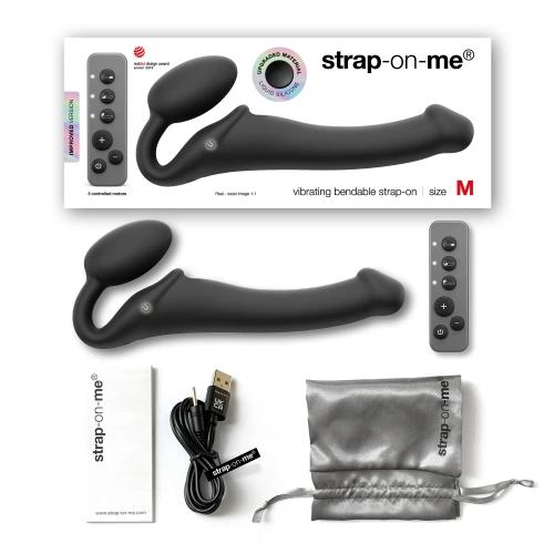Безремневой страпон Strap-On-Me Vibrating M, 18 см