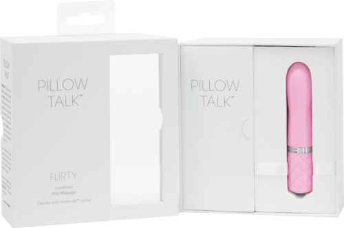 Pillow Talk Flirty Pink - Роскошный вибратор с кристаллом Сваровски, 7х2,2 см.