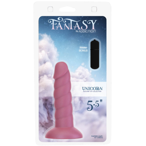 Фаллоимитатор Fantasy by Addiction Unicorn Dildo 5.5”, 13,7 см + вибропуля в подарок