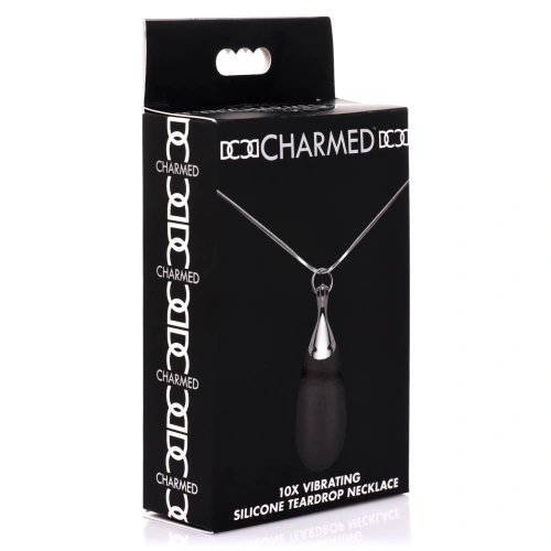 Charmed Vibrating Silicone Teardrop Neckl - ожерелье с подвеской вибратором, 90 см (чёрный)