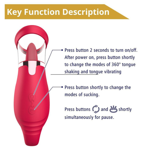 Вакуумный стимулятор с язычком Erospace Sweet Play Licking Tongue Suction Vibrator A18