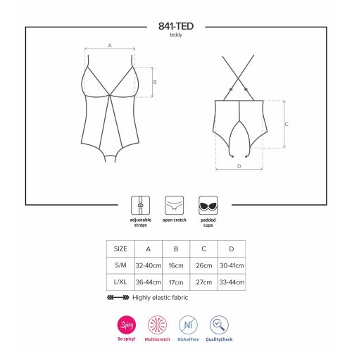 Боді Obsessive 841-TED-1 (S / M) - купити в Києві, Україні