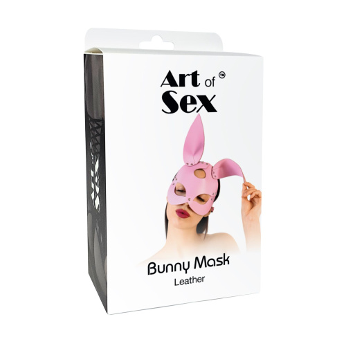 Кожаная маска Зайки Art of Sex - Bunny mask черная