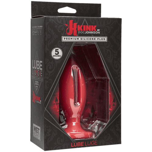 Doc Johnson Kink Lube Luge Premium Silicone Plug 5" - силиконовая анальная пробка, 12.7х4,8 см (красный)