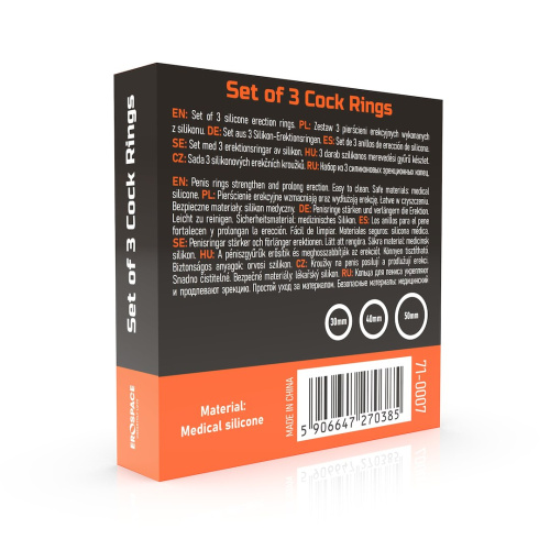 Эрекционные кольца Men's Play Set Cock Rings B7, 3 шт