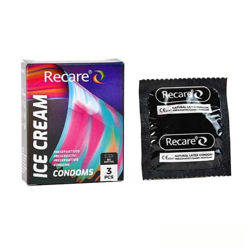 Holographic Recare Ice Cream Big Dotted Condoms 3 шт, з пухирцями - купити в Україні | Секс шоп SEX-SHOP.ua