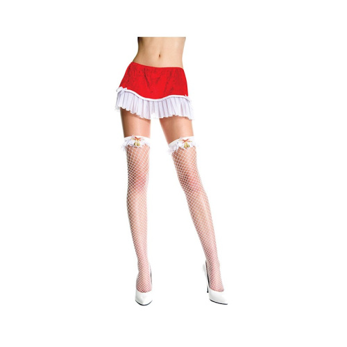 Music Legs - Чулки в сетку, O/S, (белые)