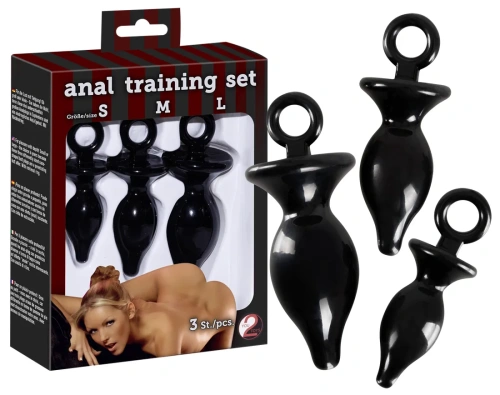 Orion Anal Training Set - Набір анальних пробок, 3 шт (чорний) - купити в Києві, Україні