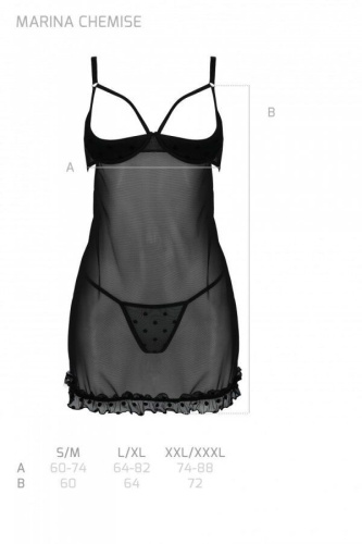 Эротический пеньюар Passion MARINA CHEMISE, L/XL