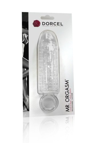 Dorcel Mr. Orgasm насадка на член с кольцом для мошонки, +3 см (прозрачный)