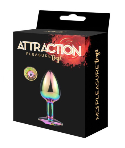 MAI Attraction Toys №72 Rainbow - Металлическая анальная пробка, 7.2х3.2 см