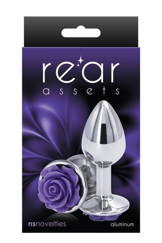 Ns Novelties Rose Buttplug S - Анальная пробка, 6,35х2,7 см, (серебристая с фиолетовым)