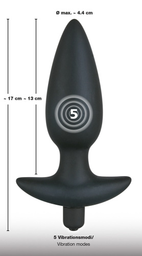Orion Black Velvet Vibrating Plug Large - Анальная пробка с вибрацией, 17х4 см (черный)