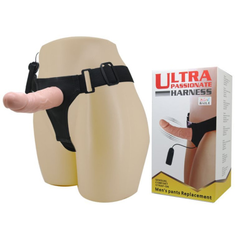 Страпон с вибрацией для мужчин Baile Ultra Passionate Harness Vibrating, 15 см
