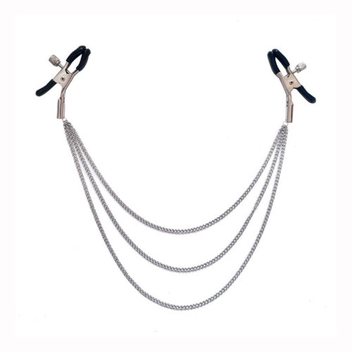 Art of Sex Nipple Jewerlry Three Chains - Зажимы для сосков с цепями (серебристый)