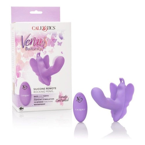 California Exotic Novelties Butterfly Remote Rocking Penis - вибратор-бабочка для двойного удовольствия, 9.5х2.5 см