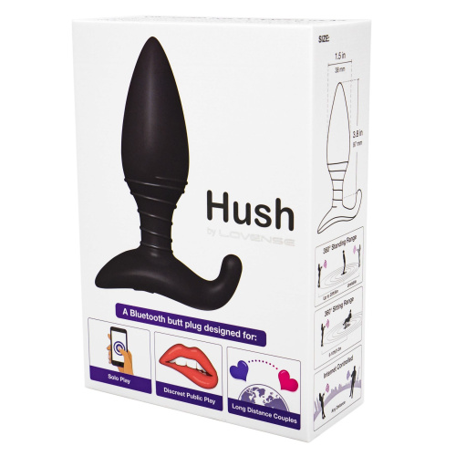 Lovense Hush анальная пробка со смарт-приложением для пар и вебкам моделей маленькая, 12х3,8 см