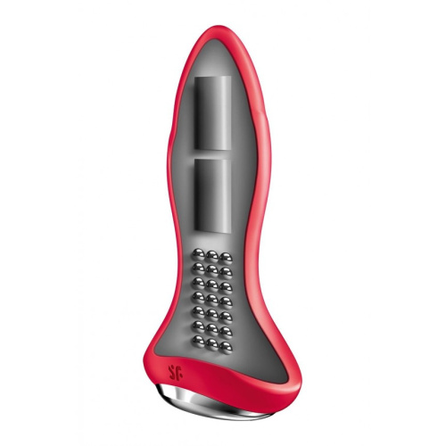 Satisfyer Rotator Plug 1+ - Анальная смарт-пробка, 12.8х3.8 см (красная)