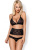 Obsessive 846-SEG-1 set - кружевной эротический комплект, L/XL (чёрный)